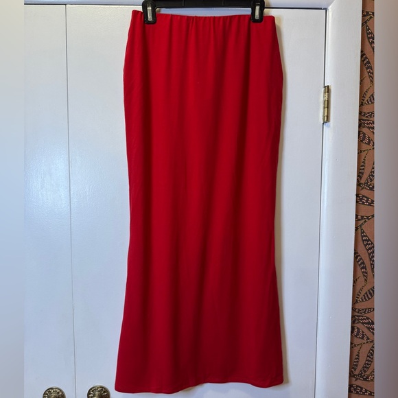 REFORMATION Knit Maxi Skirt Red Women’s Size Medium - Picture 1 of 6